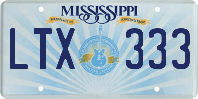 MS license plate LTX333