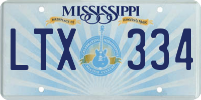 MS license plate LTX334