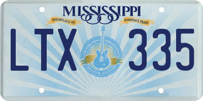 MS license plate LTX335