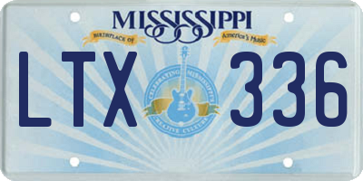 MS license plate LTX336