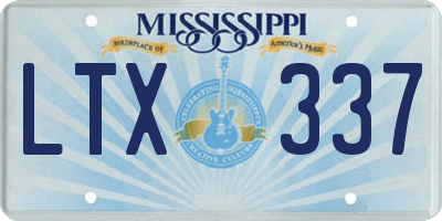 MS license plate LTX337