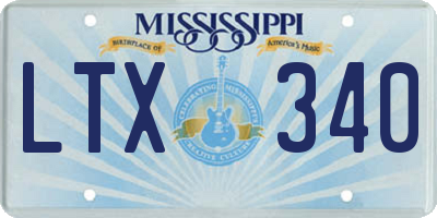MS license plate LTX340
