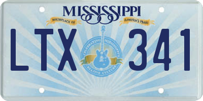 MS license plate LTX341