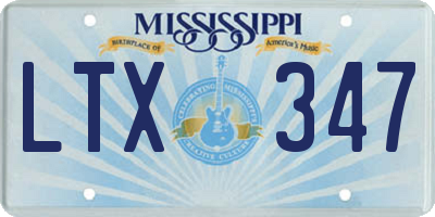 MS license plate LTX347