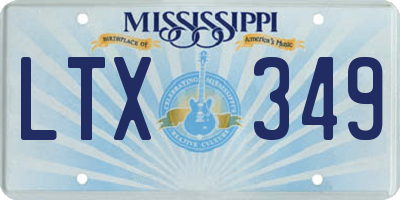 MS license plate LTX349