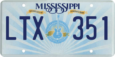 MS license plate LTX351
