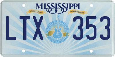 MS license plate LTX353