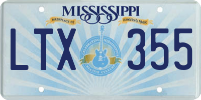 MS license plate LTX355