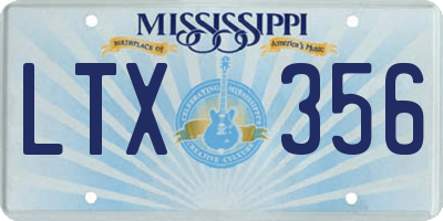 MS license plate LTX356