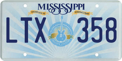 MS license plate LTX358