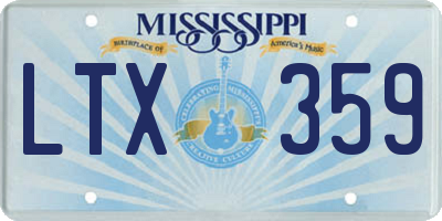 MS license plate LTX359