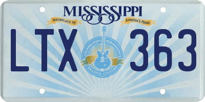 MS license plate LTX363