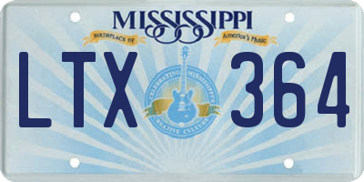 MS license plate LTX364