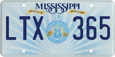 MS license plate LTX365