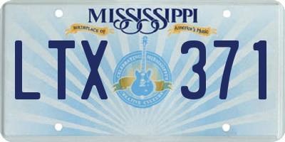 MS license plate LTX371