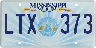 MS license plate LTX373