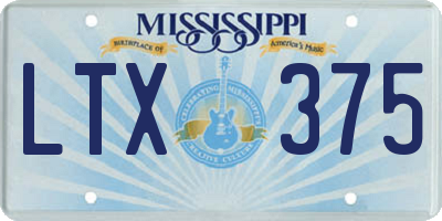 MS license plate LTX375