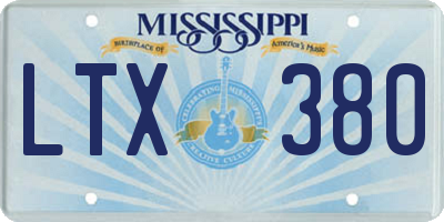 MS license plate LTX380