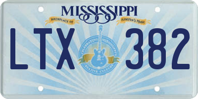 MS license plate LTX382
