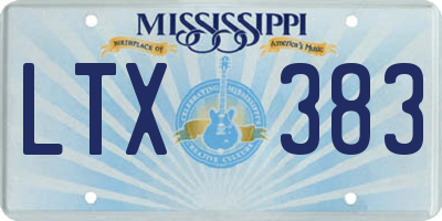 MS license plate LTX383