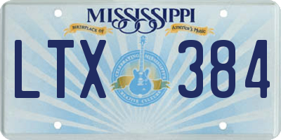 MS license plate LTX384