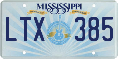 MS license plate LTX385