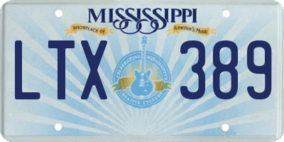 MS license plate LTX389