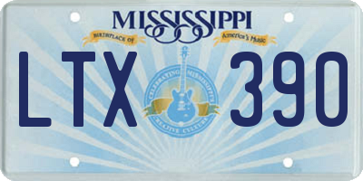 MS license plate LTX390