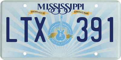MS license plate LTX391
