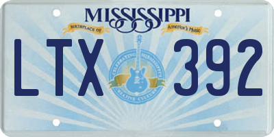 MS license plate LTX392