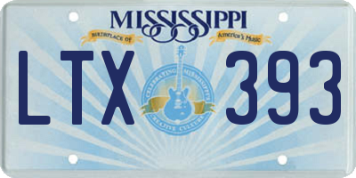 MS license plate LTX393