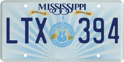 MS license plate LTX394