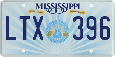 MS license plate LTX396