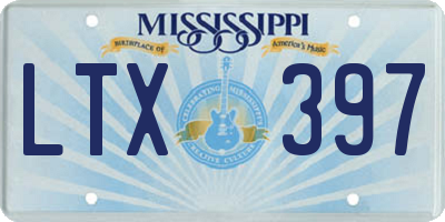 MS license plate LTX397