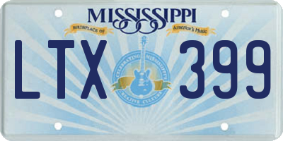 MS license plate LTX399
