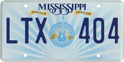 MS license plate LTX404