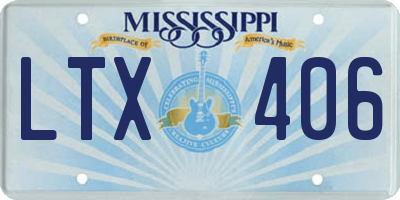 MS license plate LTX406