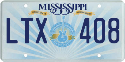 MS license plate LTX408
