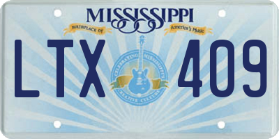 MS license plate LTX409