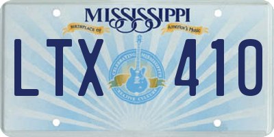 MS license plate LTX410