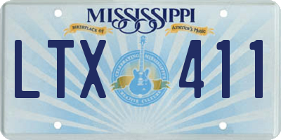 MS license plate LTX411