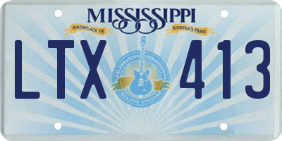 MS license plate LTX413