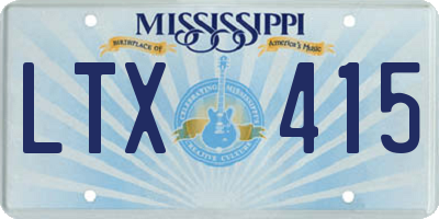 MS license plate LTX415