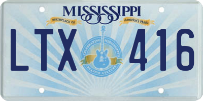 MS license plate LTX416