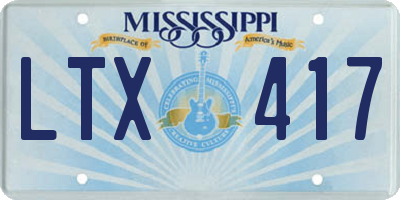 MS license plate LTX417
