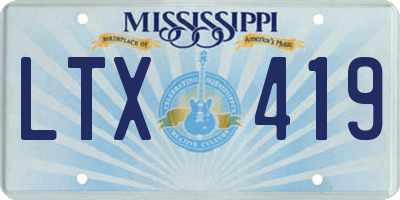 MS license plate LTX419