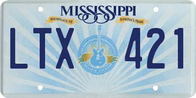 MS license plate LTX421