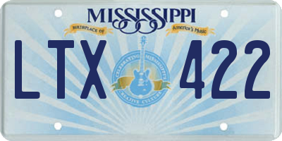 MS license plate LTX422