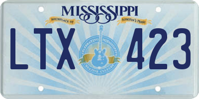 MS license plate LTX423