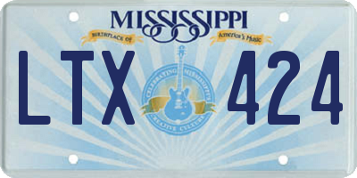 MS license plate LTX424